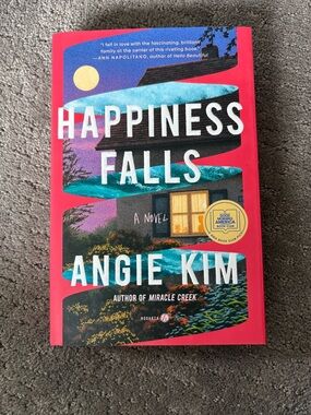 Angie Kim 'Happiness Falls' Hardcover Novel - Vibrant Red Cover